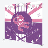 Lofaris Purple Pink Glitter Ninja Square Tension Backdrop